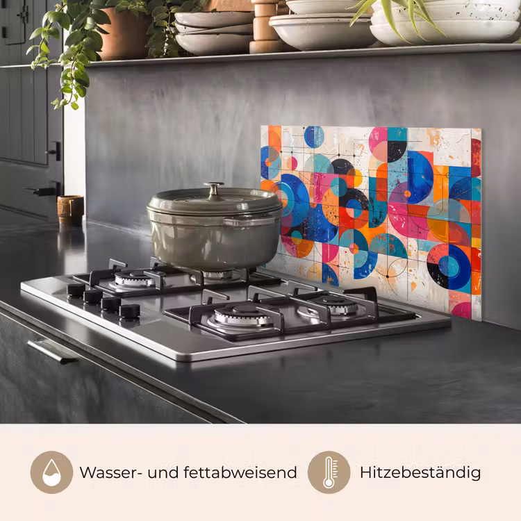 Kunst - Geometrisch - Abstract - Kleurrijk keuken achterwand spatscherm klein -usp_DE