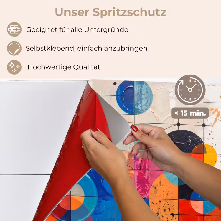 Kunst - Geometrisch - Abstract - Kleurrijk keuken achterwand spatscherm klein -spatscherm_DE