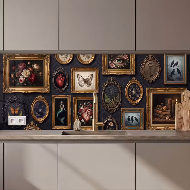 Kunst - Collectie - Vintage - Klassiek - Donker keuken achterwand 2 middel zz_3dshopping