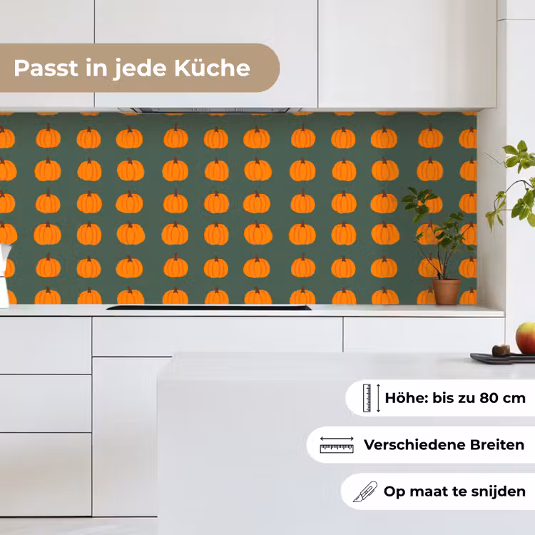 Pompoen - Patroon - Oranje keuken achterwand 2 middel 871 -sfeer4_DE