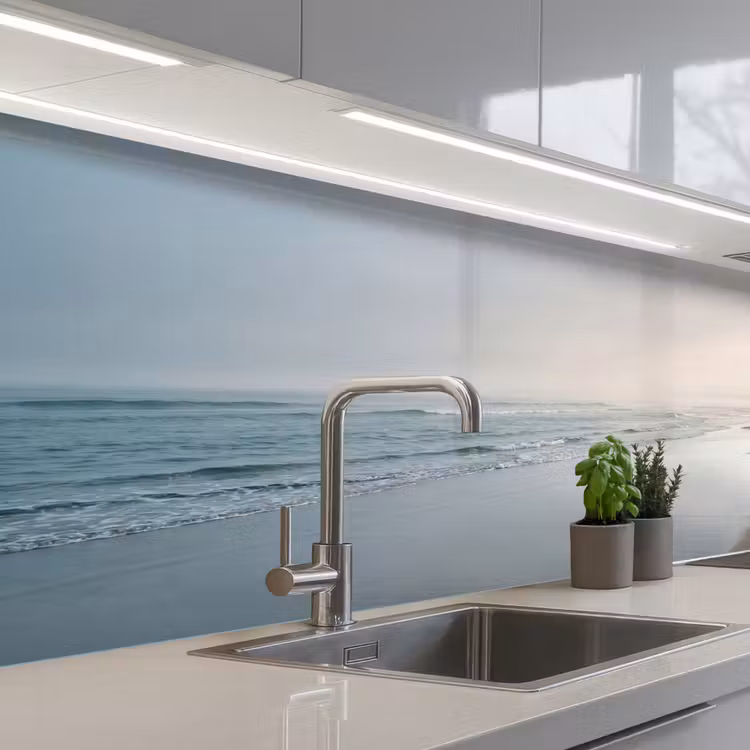 Kustlijn - Strand - Oceaan keuken achterwand 2 middel -3d_schuin