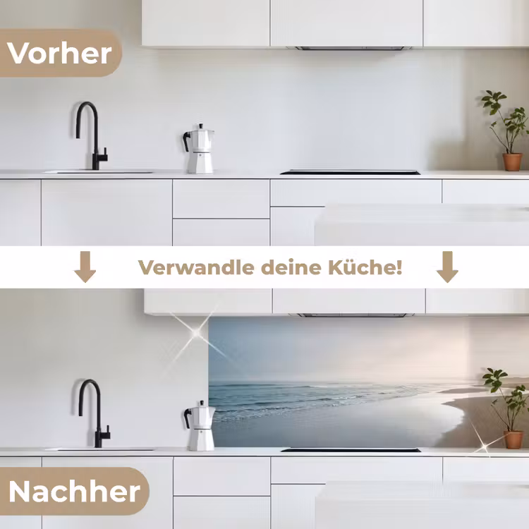 Kustlijn - Strand - Oceaan keuken achterwand 2 middel -voor-na_DE