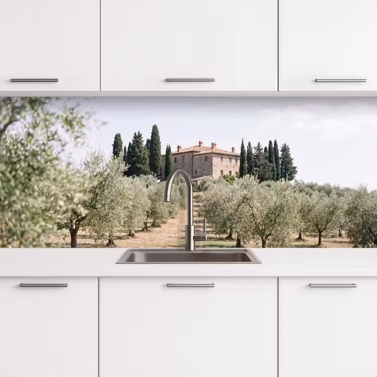 Küchenrückwand - Landhaus – Olivenbaum – Obstgarten - Landhuis - olijfboom - gaard keuken achterwand 2 middel