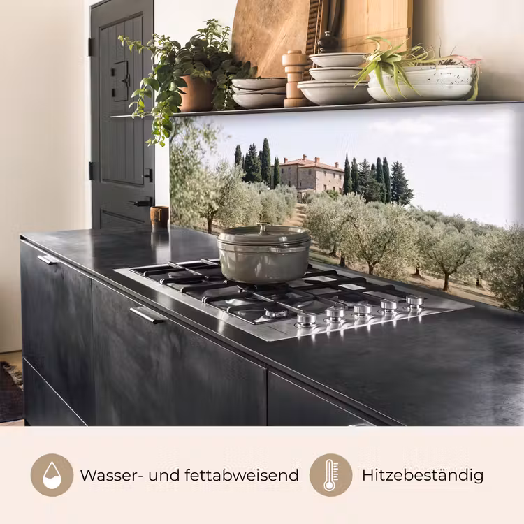 Küchenrückwand - Landhaus – Olivenbaum – Obstgarten - Landhuis - olijfboom - gaard keuken achterwand 2 middel