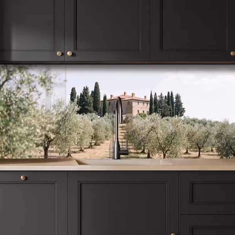 Küchenrückwand - Landhaus – Olivenbaum – Obstgarten - Landhuis - olijfboom - gaard keuken achterwand 2 middel