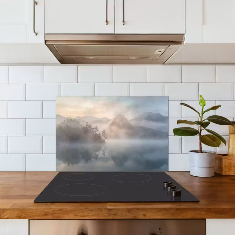Landschap - Bergen - Mist - Water - Natuur keuken achterwand spatscherm klein -sfeer2