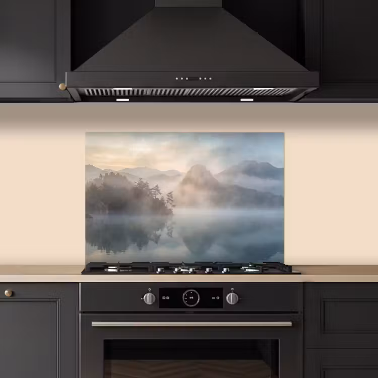 Landschap - Bergen - Mist - Water - Natuur keuken achterwand spatscherm klein -sfeer1