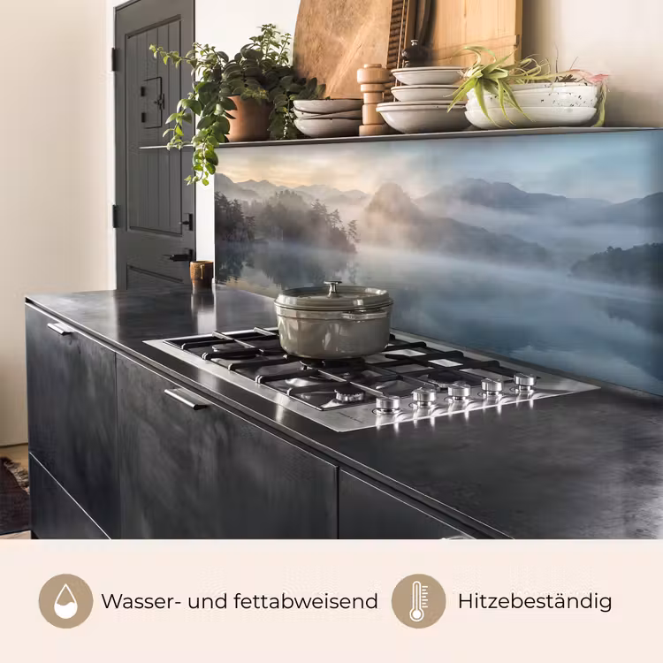 Landschap - Bergen - Mist - Water - Natuur keuken achterwand 2 middel -usp_DE