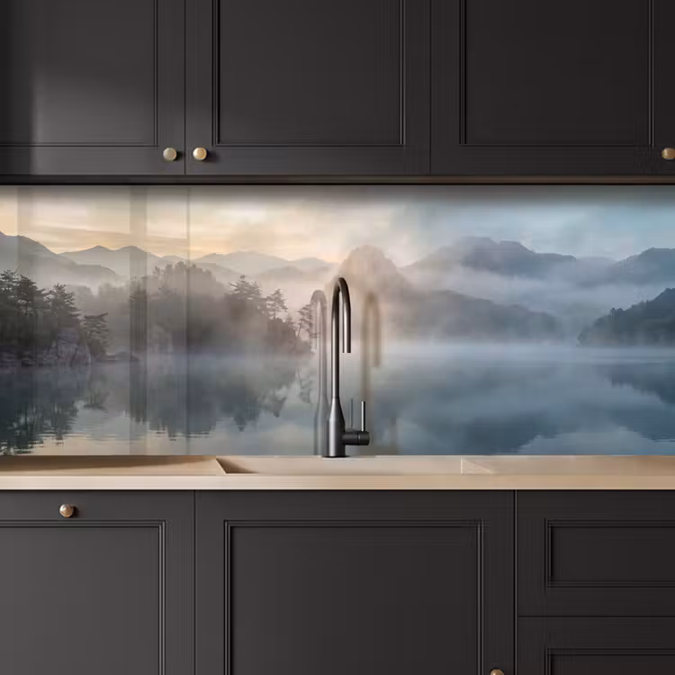 Landschap - Bergen - Mist - Water - Natuur keuken achterwand 2 middel -sfeer1