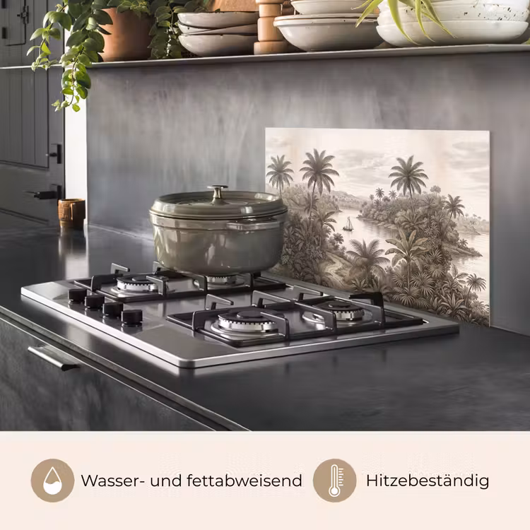 Landschap - Rivier - Boot - Tropisch - Vintage keuken achterwand spatscherm klein -usp_DE