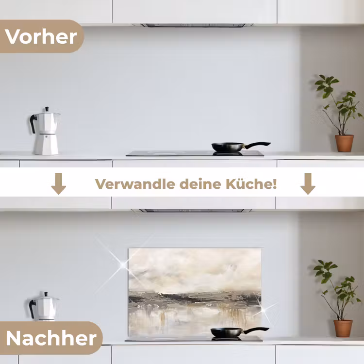 Landschap - Horizon - Natuur - Abstract - Neutraal keuken achterwand spatscherm klein -voor_na_DE