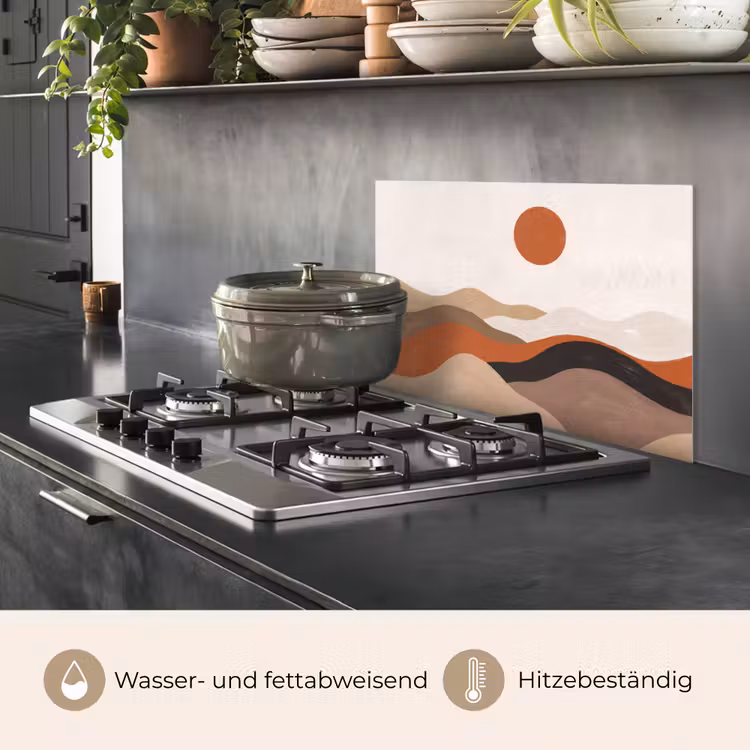 Landschap - Heuvels - Zon - Abstract - Oranje keuken achterwand spatscherm klein -usp_DE