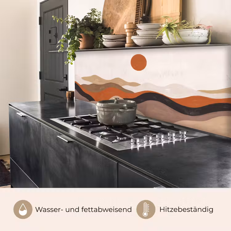 Landschap - Heuvels - Zon - Abstract - Oranje keuken achterwand 2 middel -usp_DE