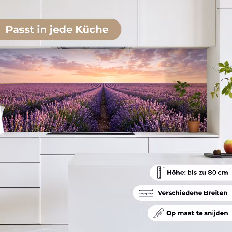 Landschap - Lavendelveld - Paars keuken achterwand 2 middel -sfeer4_DE