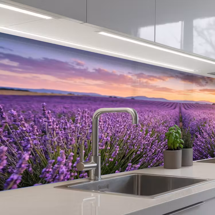 Lavendel - Veld - Natuur - Paars keuken achterwand 2 middel -3d_schuin