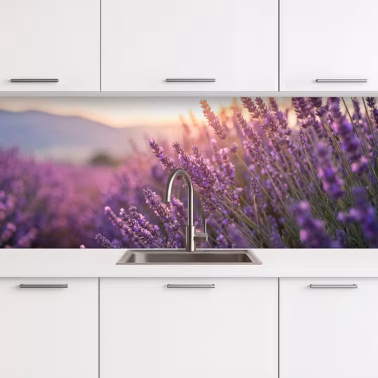 Lavendel - Paars - Zonlicht keuken achterwand 2 middel -3d