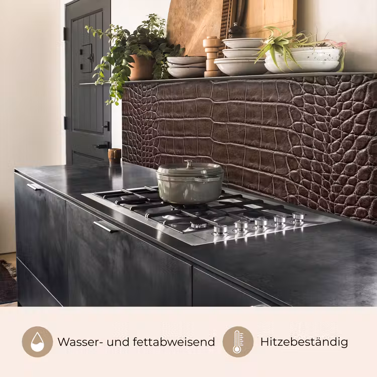 Leer - Krokodil - Mat keuken achterwand 2 middel -usp_DE