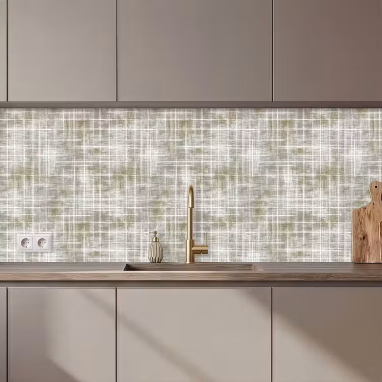 Linnen - Patroon - Groen keuken achterwand 2 middel 871 zz_3dshopping