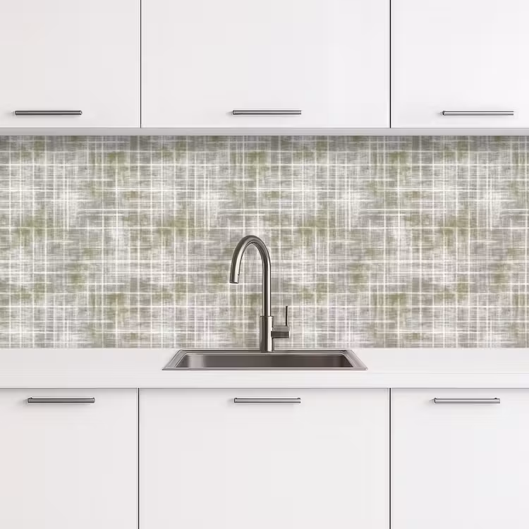 Linnen - Patroon - Groen keuken achterwand 2 middel 871 -3d
