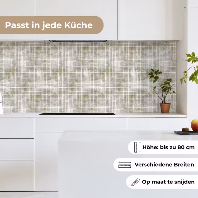 Linnen - Patroon - Groen keuken achterwand 2 middel 871 -sfeer4_DE