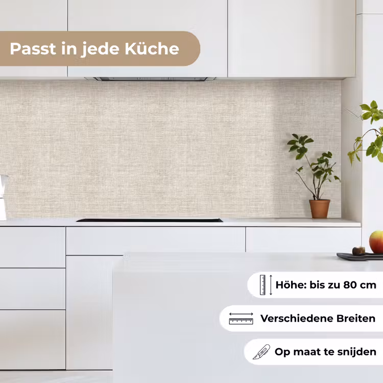 Linnen - Textuur - Beige keuken achterwand 2 middel 871 -sfeer4_DE