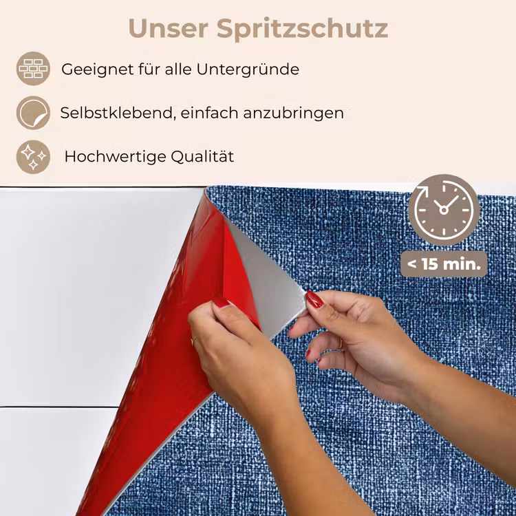 Linnen - Textuur - Patroon - Denim - Rustiek keuken achterwand spatscherm klein 900 -spatscherm_DE