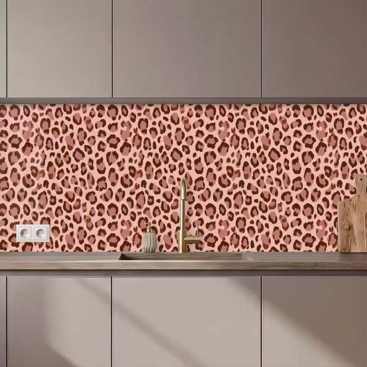 Luipaard - Patroon - Roze keuken achterwand 2 middel 871 zz_3dshopping