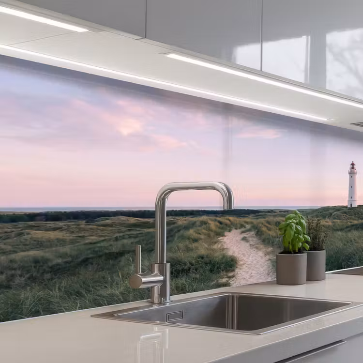 Vuurtoren - Duinlandschap - Zee keuken achterwand 2 middel -3d_schuin