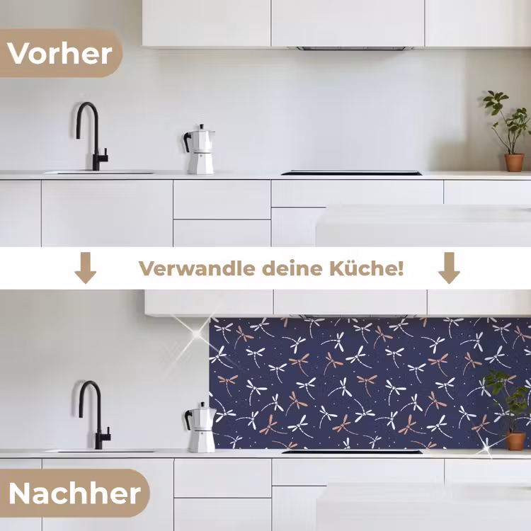 Libelle - Patronen - Pastel - Japans keuken achterwand 2 middel 871 -voor-na_DE