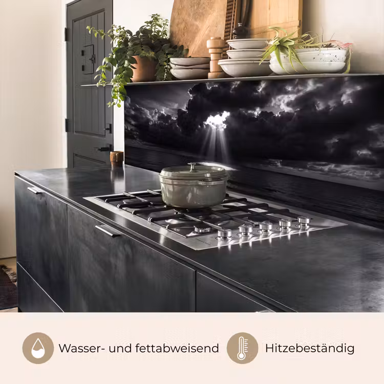 Licht - Wolken - Zee - Zwart-wit - Natuur keuken achterwand 2 middel -usp_DE