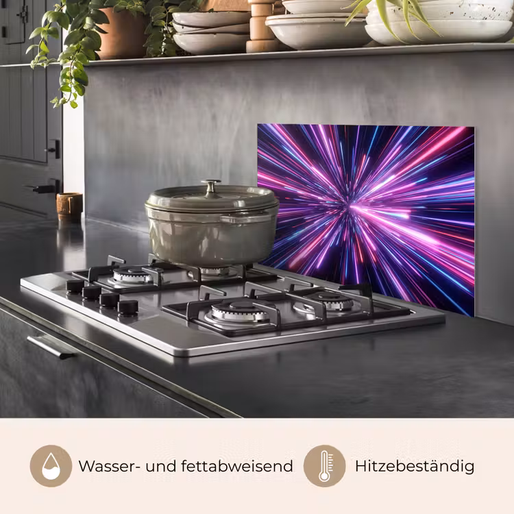 Lichtsnelheid - Ruimte - Roze - Paars keuken achterwand spatscherm klein -usp_DE