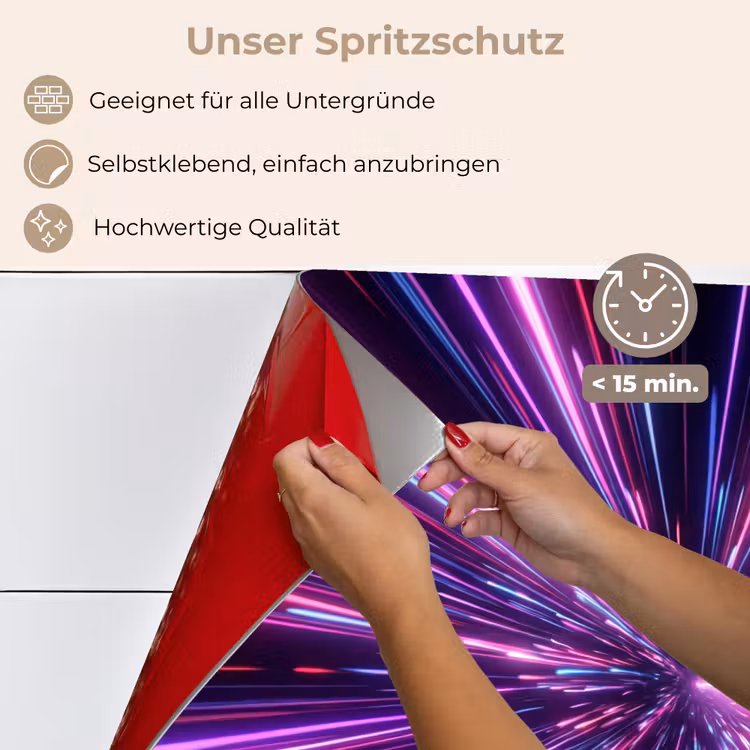 Lichtsnelheid - Ruimte - Roze - Paars keuken achterwand spatscherm klein -spatscherm_DE