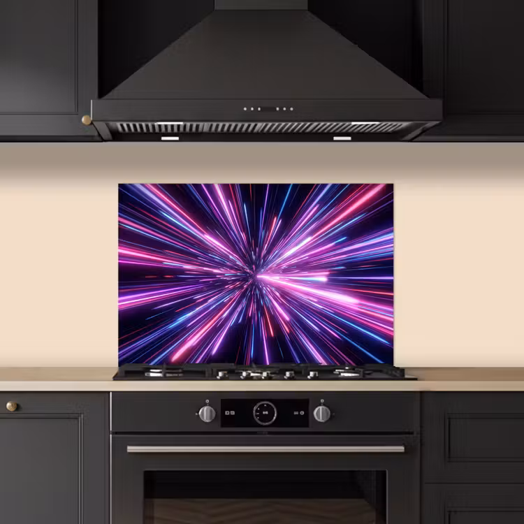 Lichtsnelheid - Ruimte - Roze - Paars keuken achterwand spatscherm klein -sfeer1