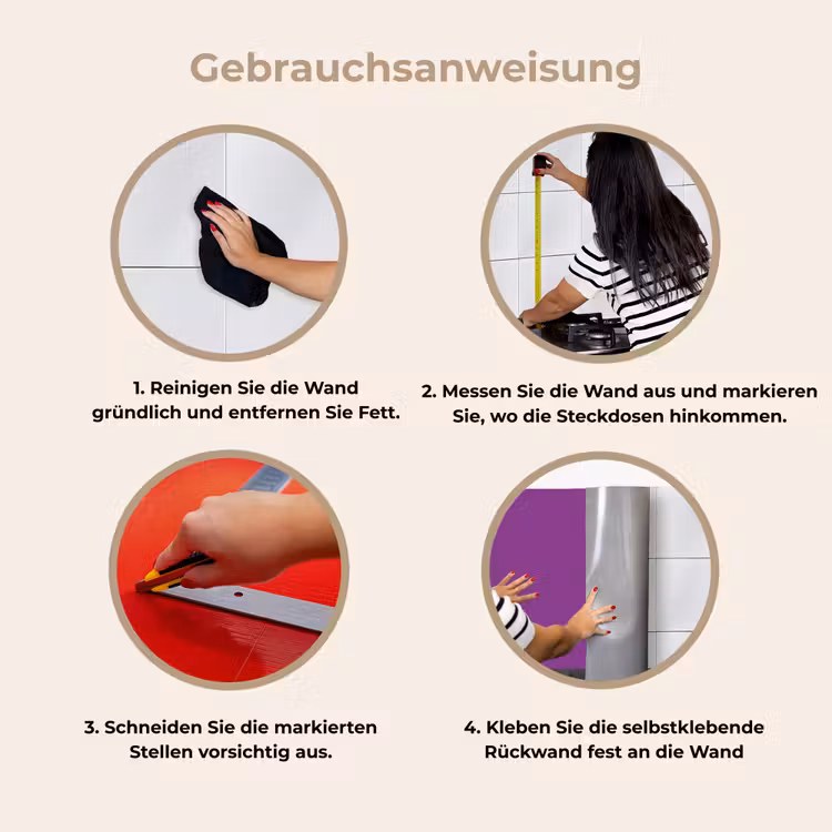 Paars - Kleuren - Effen keuken achterwand 2 middel 871 -gebruiksaanwijzing_DE