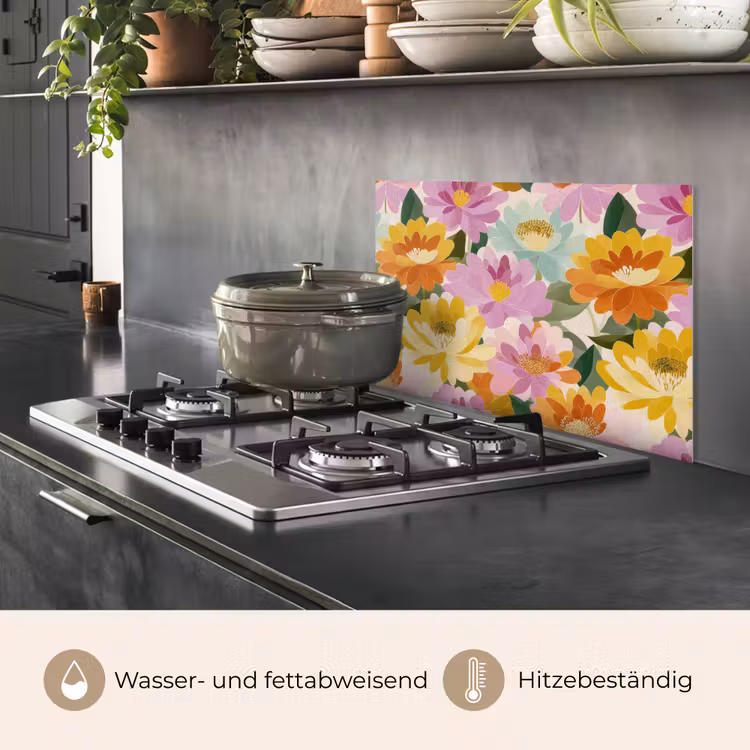 Lelies - Aquarel - Pastel keuken achterwand spatscherm klein 900 -usp_DE