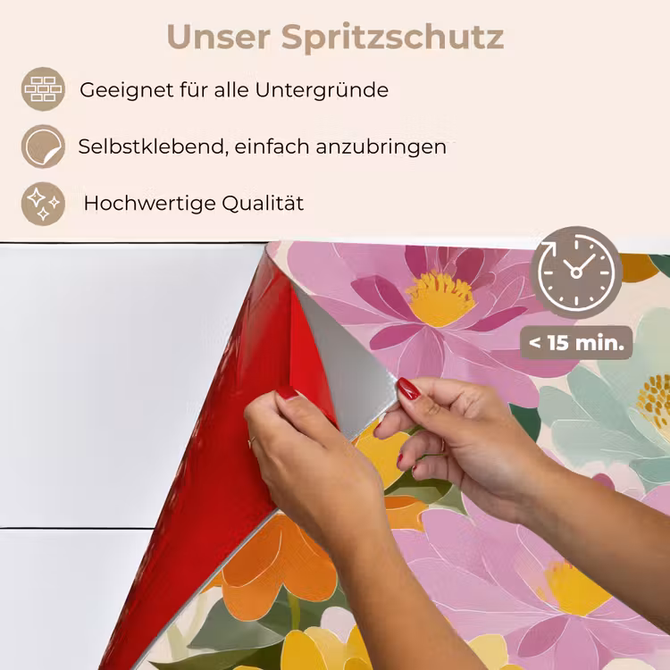 Lelies - Aquarel - Pastel keuken achterwand spatscherm klein 900 -spatscherm_DE