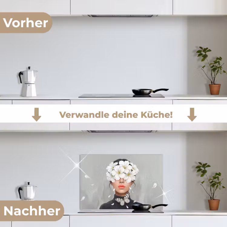 Lelies - Portret - Wit keuken achterwand spatscherm klein -voor_na_DE