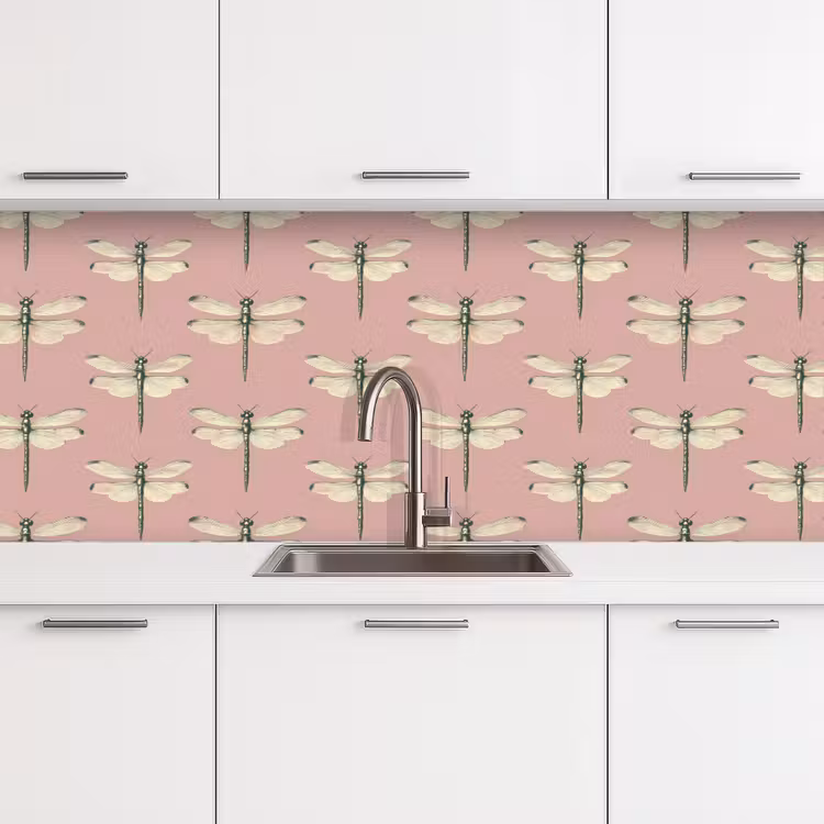 Lillibellen - Patroon - Roze keuken achterwand 2 middel 871 -3d