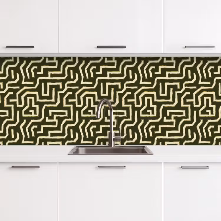 Lijnen - Abstract - Groen keuken achterwand 2 middel 871 -3d