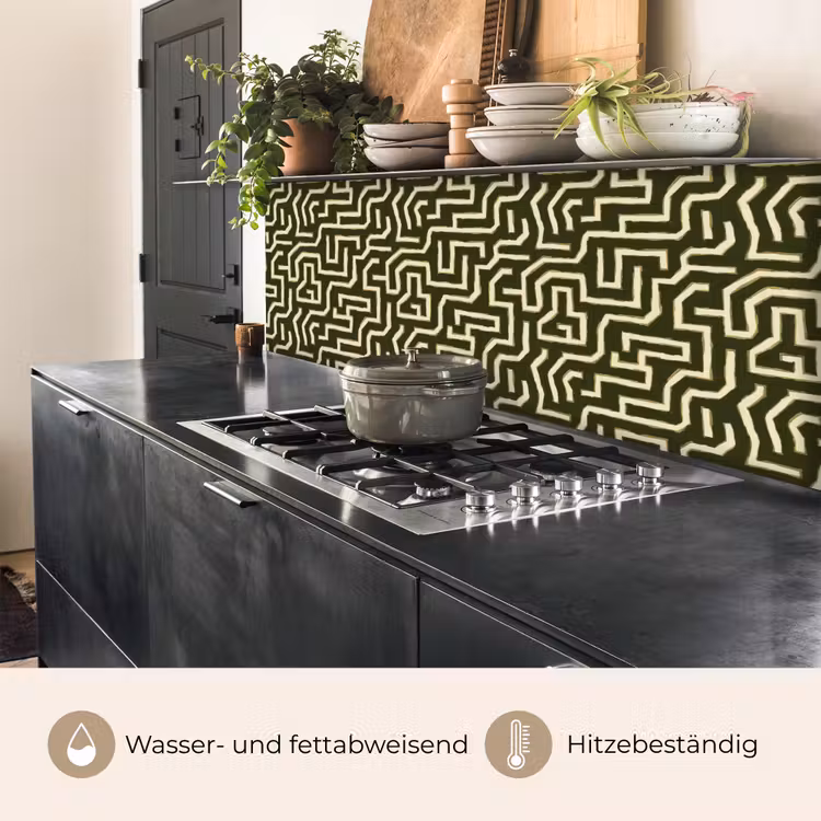 Lijnen - Abstract - Groen keuken achterwand 2 middel 871 -usp_DE