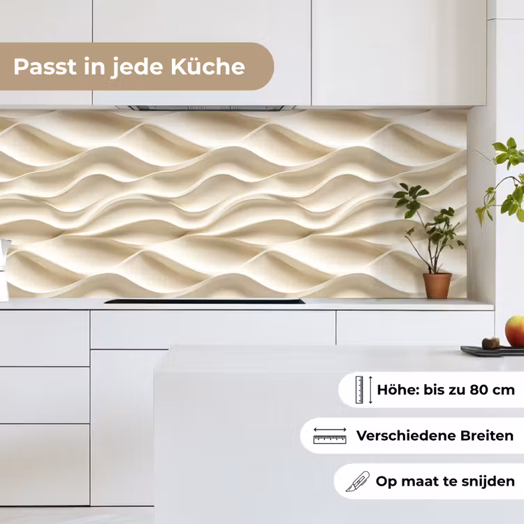 Lijnen - Golvend - Crème keuken achterwand 2 middel 871 -sfeer4_DE