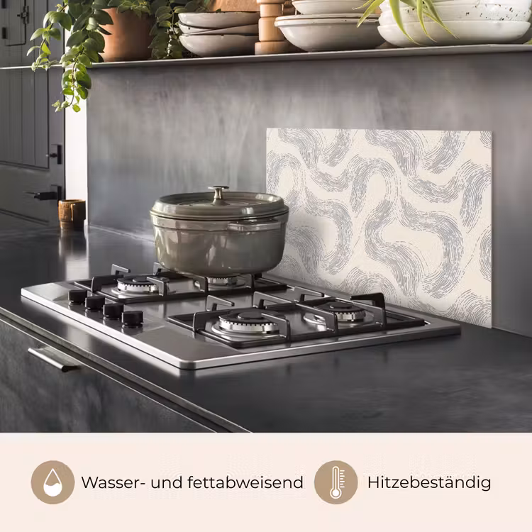 Lijnen - Patroon - Beige - Minimalistisch keuken achterwand spatscherm klein 900 -usp_DE