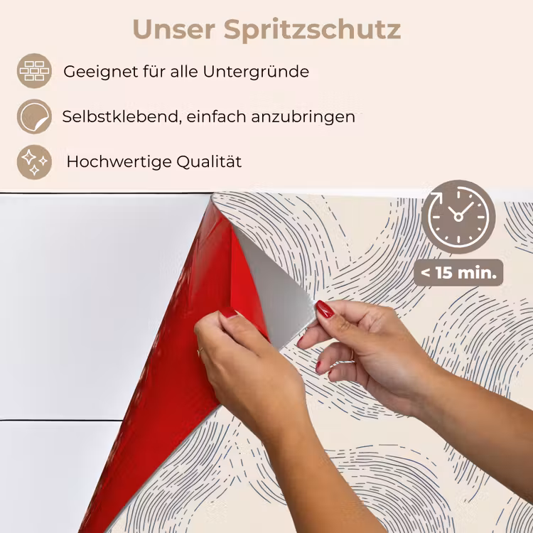 Lijnen - Patroon - Beige - Minimalistisch keuken achterwand spatscherm klein 900 -spatscherm_DE