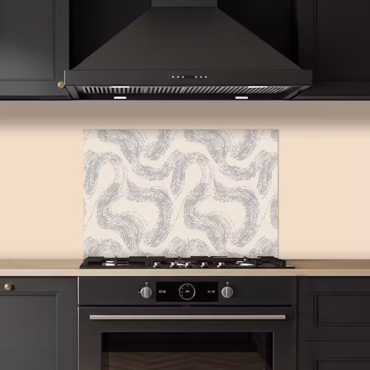 Lijnen - Patroon - Beige - Minimalistisch keuken achterwand spatscherm klein 900 -sfeer1