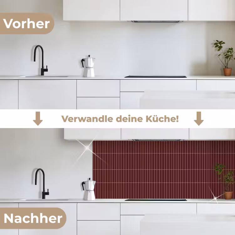 Lijnen - Patroon - Bordeaux keuken achterwand 2 middel 871 -voor-na_DE