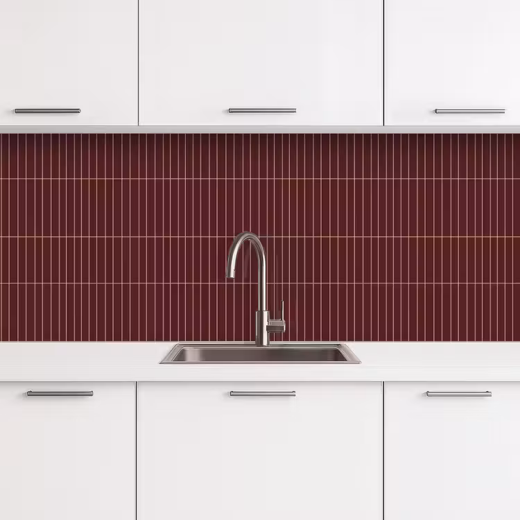 Lijnen - Patroon - Bordeaux keuken achterwand 2 middel 871 -3d