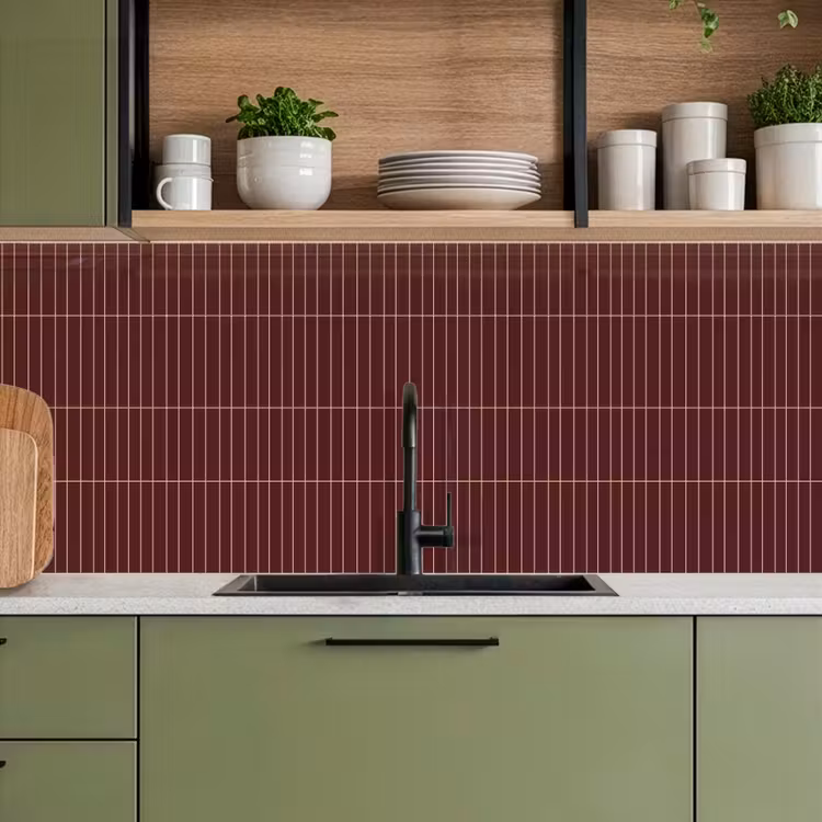 Lijnen - Patroon - Bordeaux keuken achterwand 2 middel 871 -sfeer3