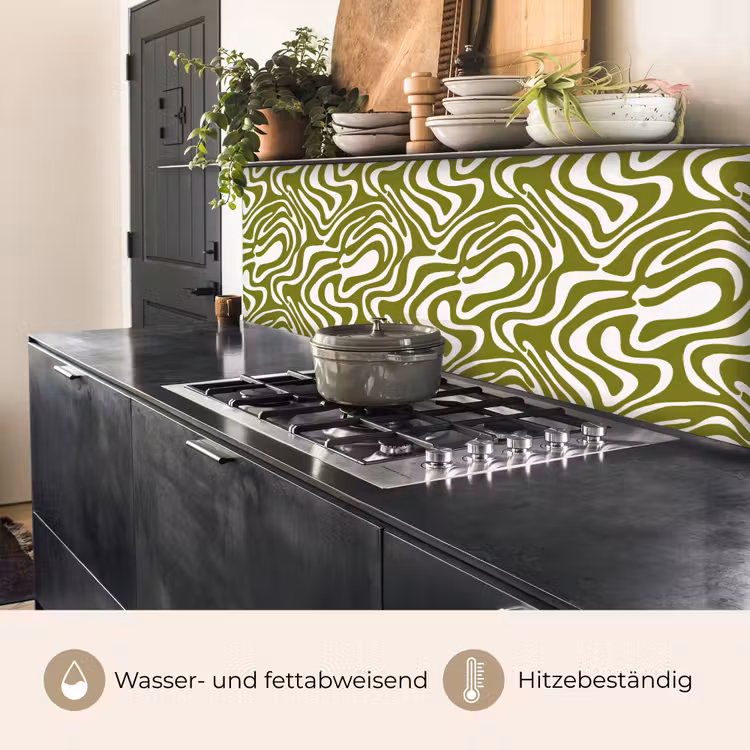 Lijnpatroon - Groen - Organisch keuken achterwand 2 middel 871 -usp_DE