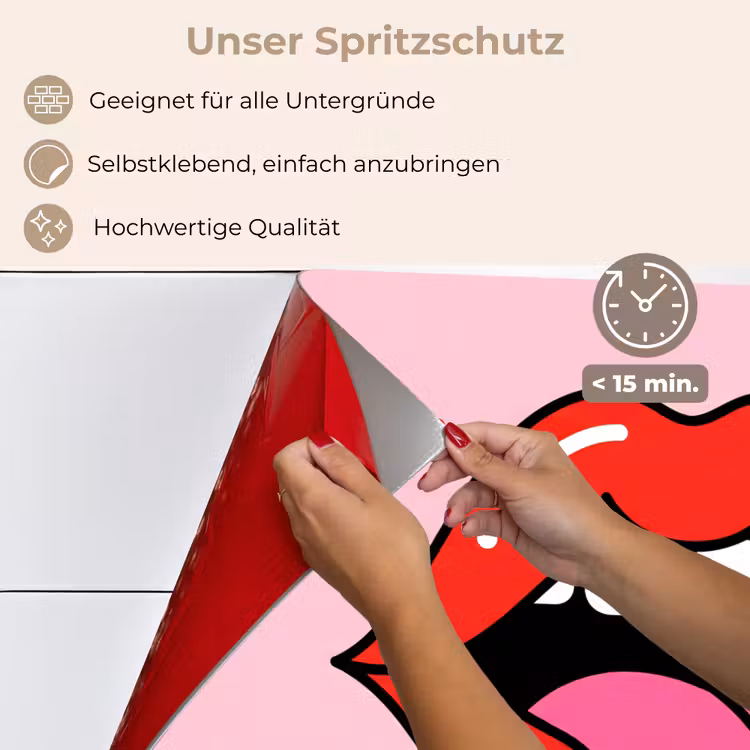 Lippen - Tong - Pop-art - Kleurrijk - Roze keuken achterwand spatscherm klein -spatscherm_DE