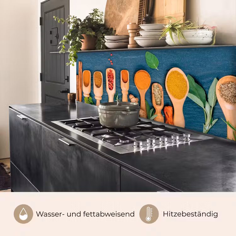 Lepels - Hout - Kruiden - Specerijen keuken achterwand 2 middel -usp_DE